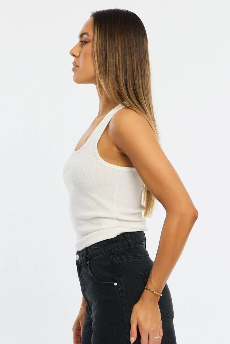 White Tank Sleeveless - Image 3