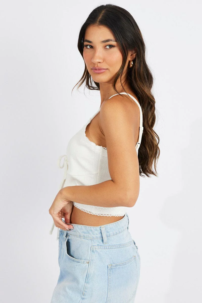 White Tie Up Top - Image 4