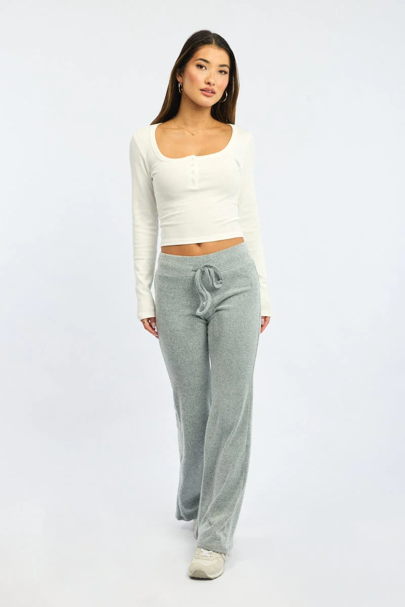White Top Square Neck Long Sleeve - Image 3