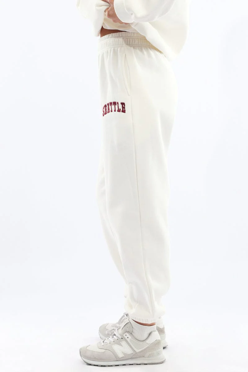 White Track Pants Jogger - Image 3