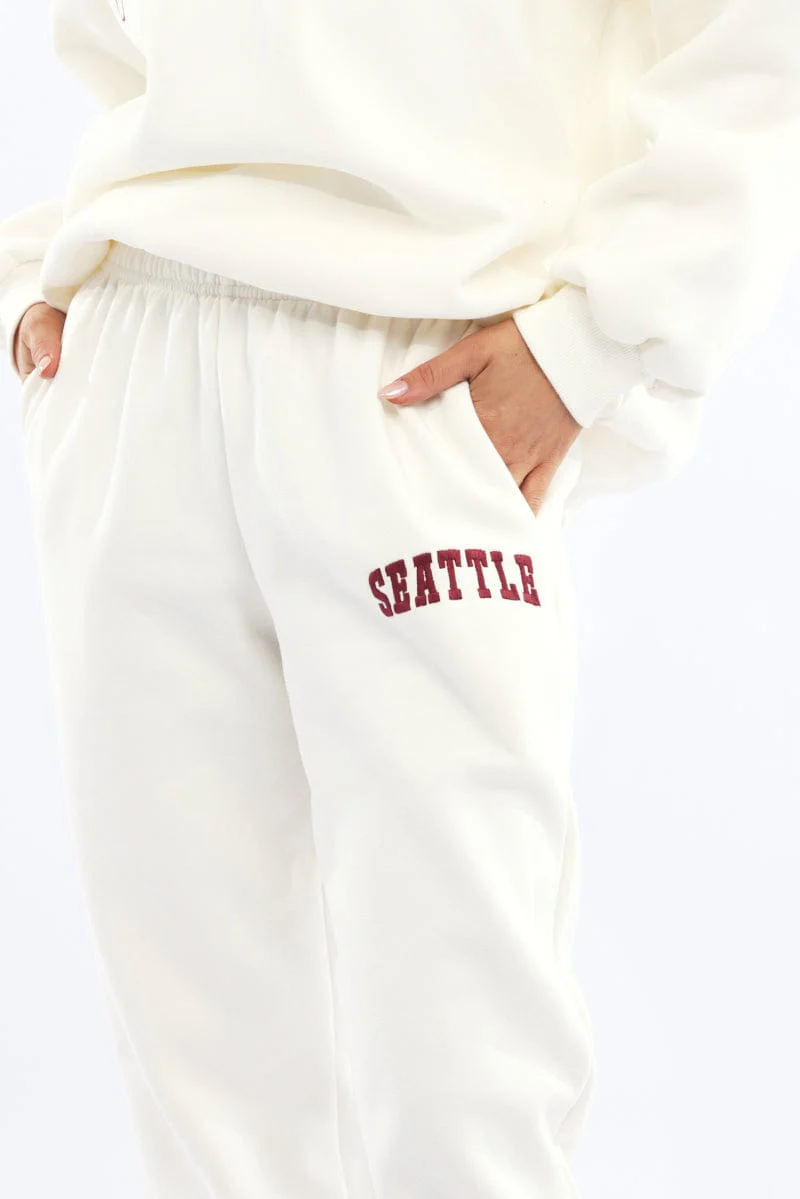 White Track Pants Jogger - Image 5