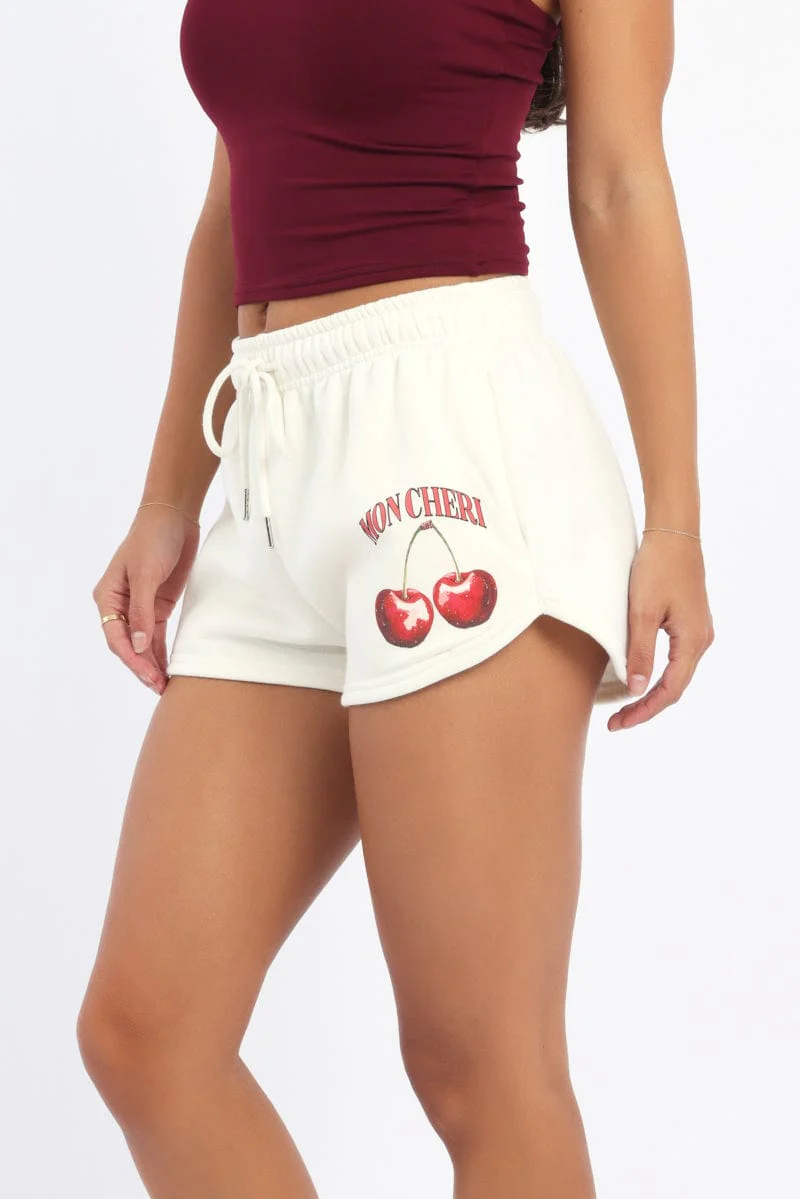 White Track Shorts - Image 3