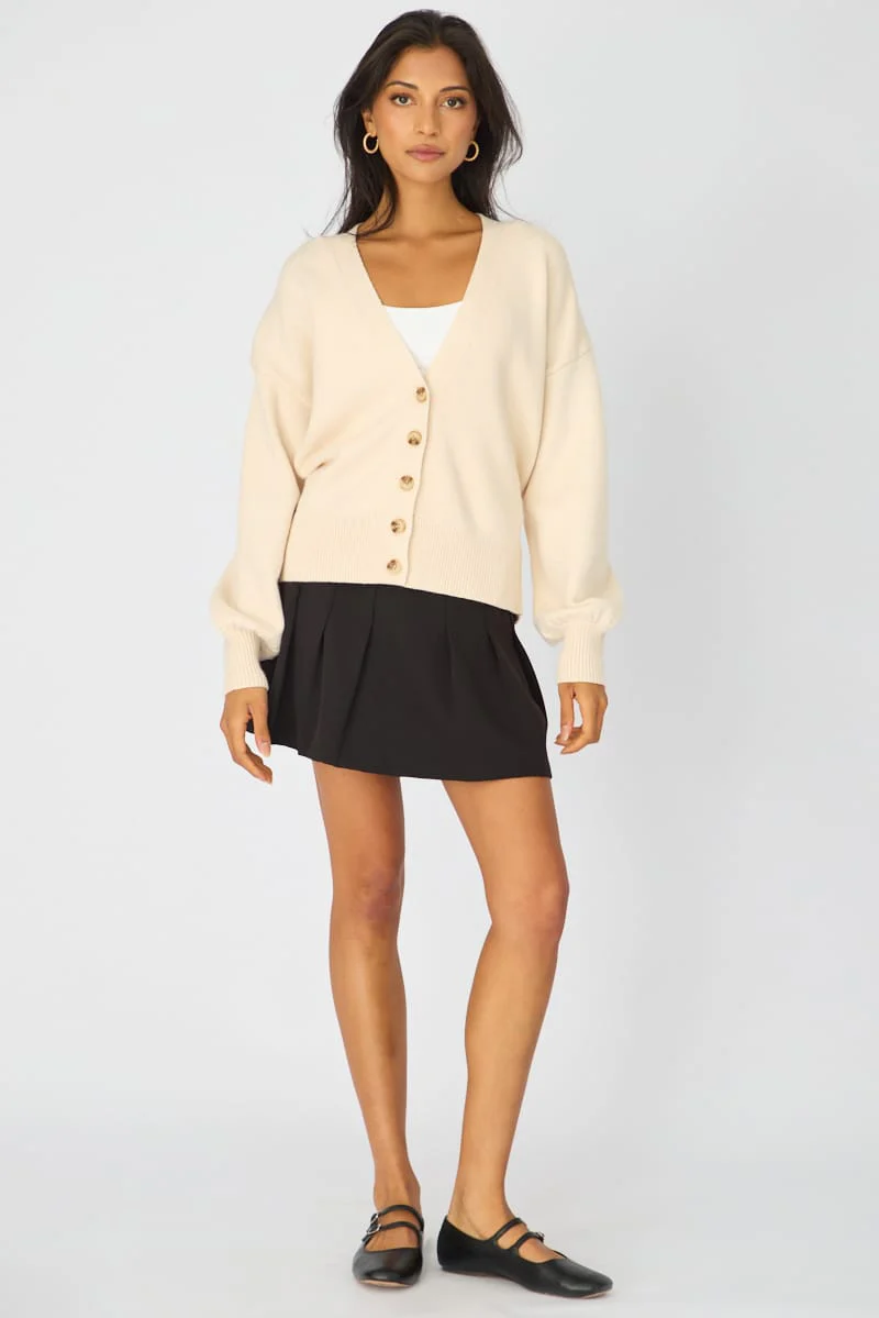 White V-neck Knit With Back Tie Long Sleeve - Image 3