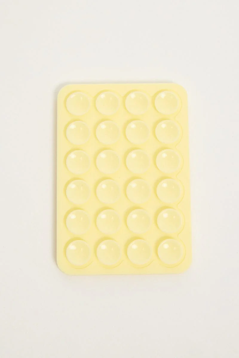 Yellow Double Side Suction Phone Grip