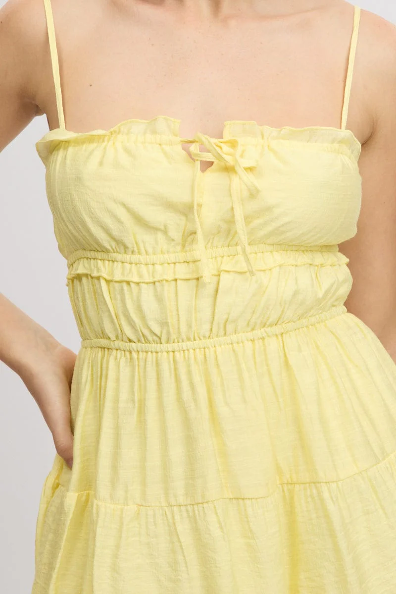 Yellow Fit And Flare Dress Cut Out - Image 6