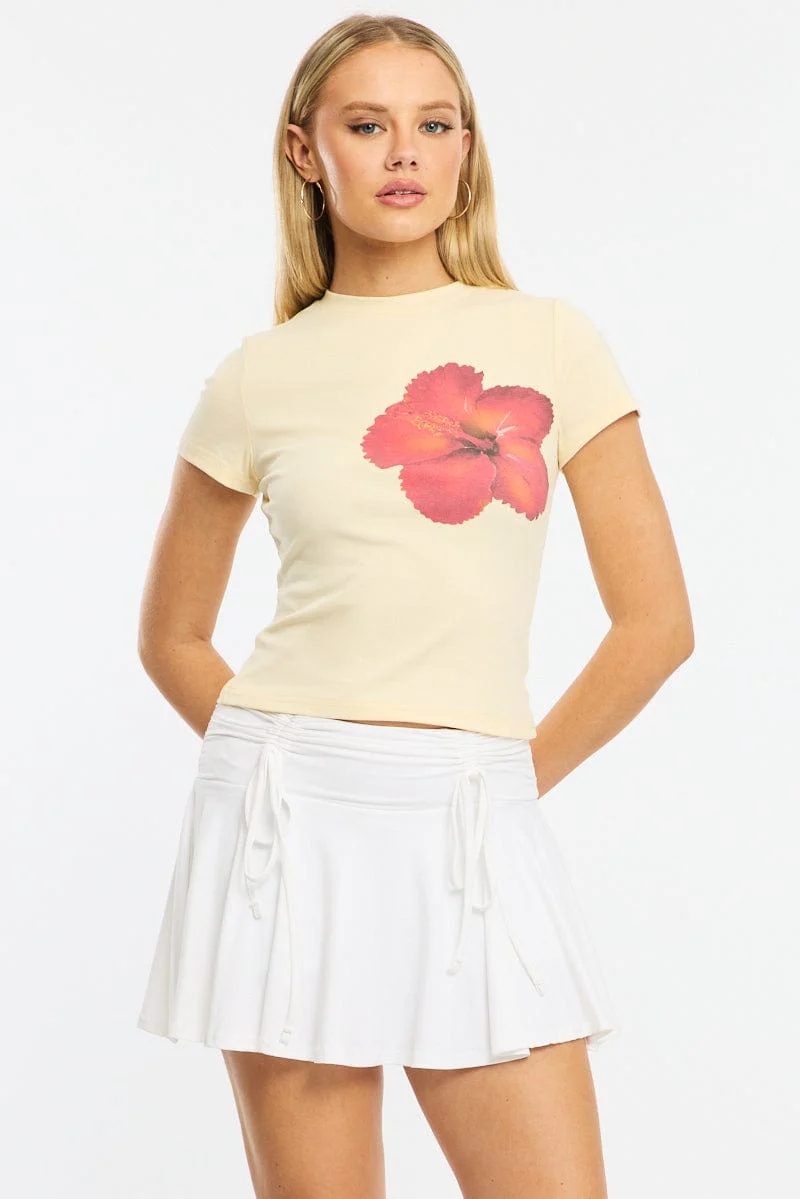 Yellow Graphic Tee Short Sleeve
