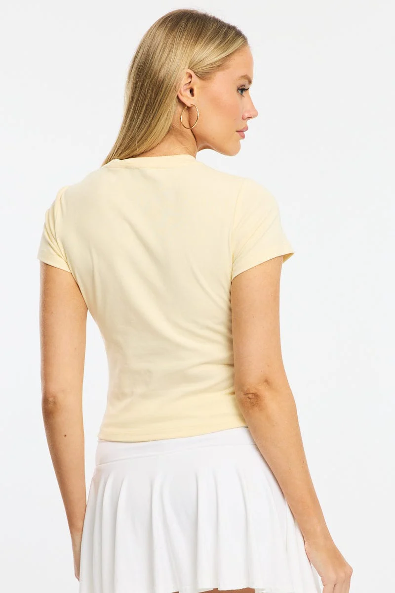Yellow Graphic Tee Short Sleeve - Image 4