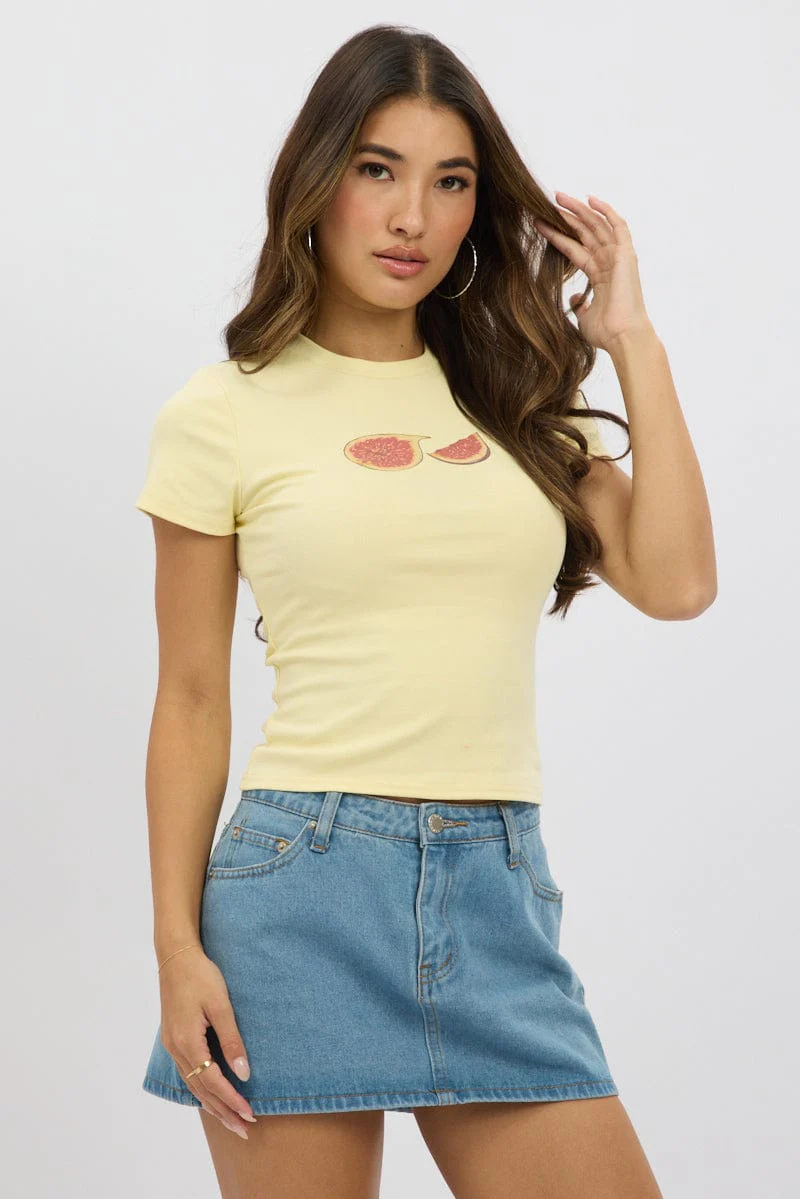 Yellow Graphic Tee Short Sleeve - Image 3