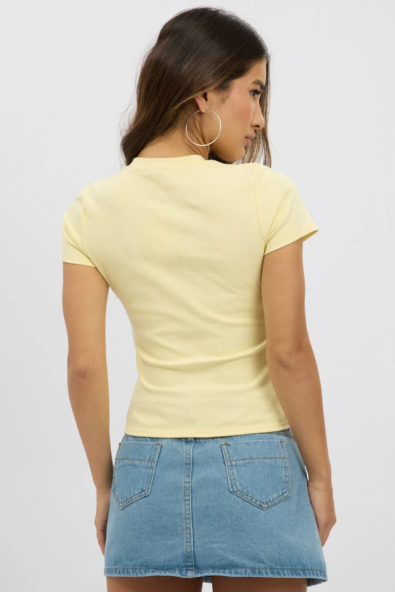 Yellow Graphic Tee Short Sleeve - Image 5