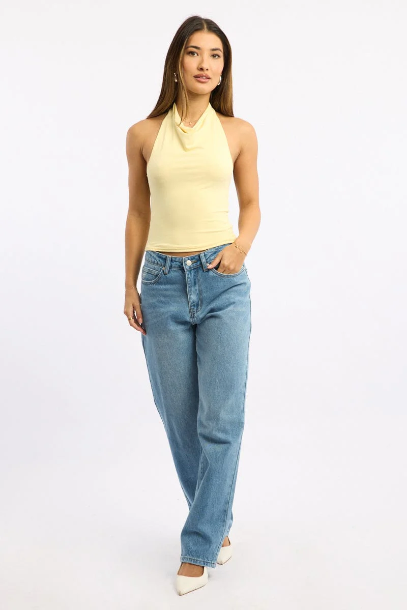 Yellow Halter Neck Top Supersoft - Image 2