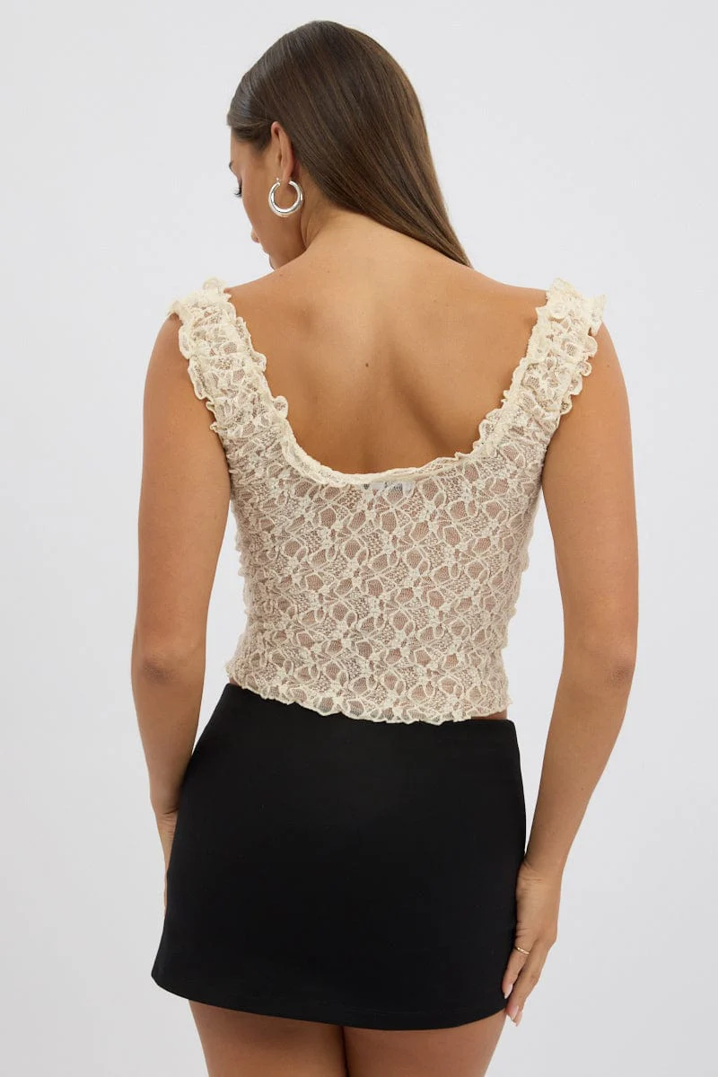 Yellow Lace Top Sleeveless - Image 5