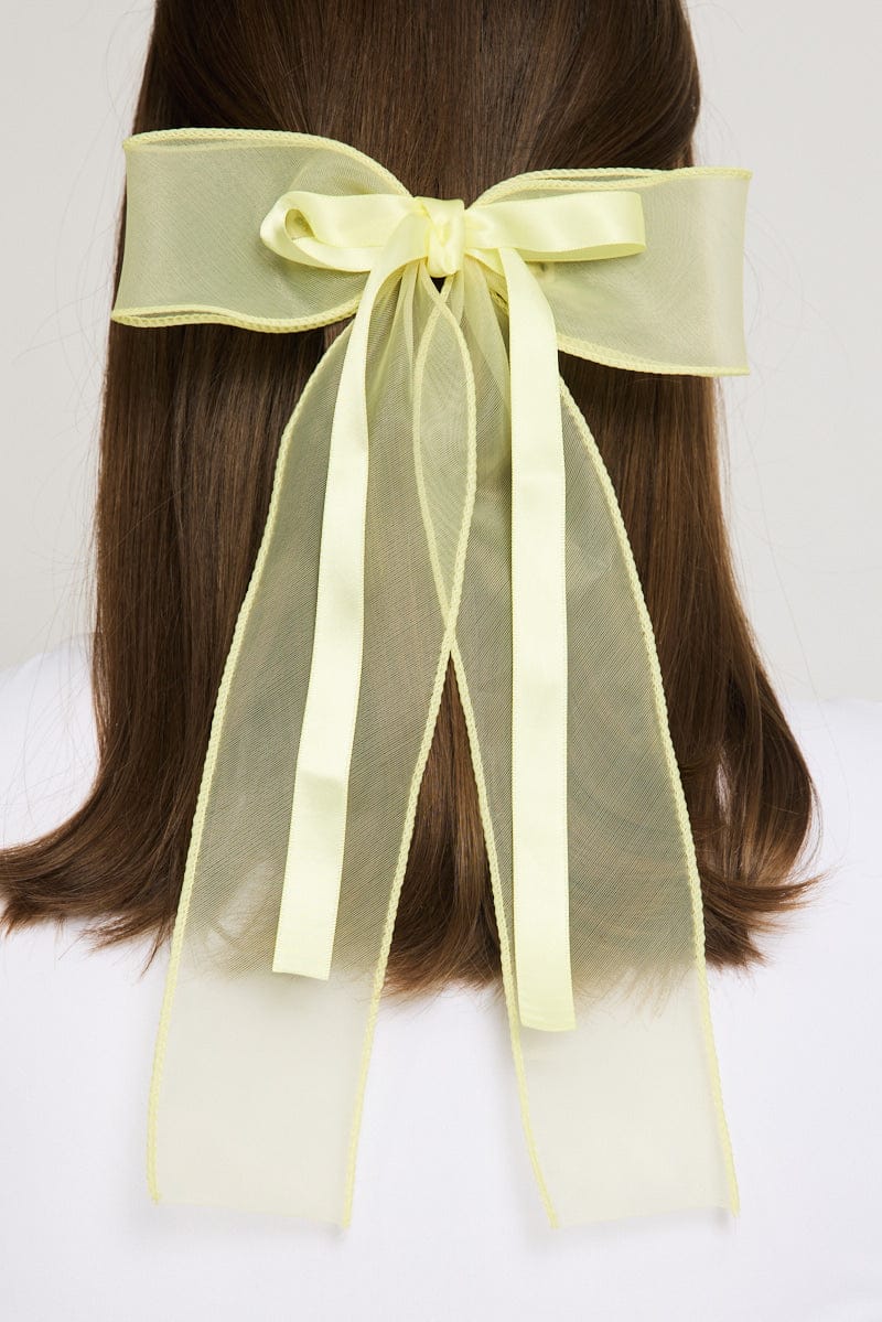 Yellow Organza Hair Bow