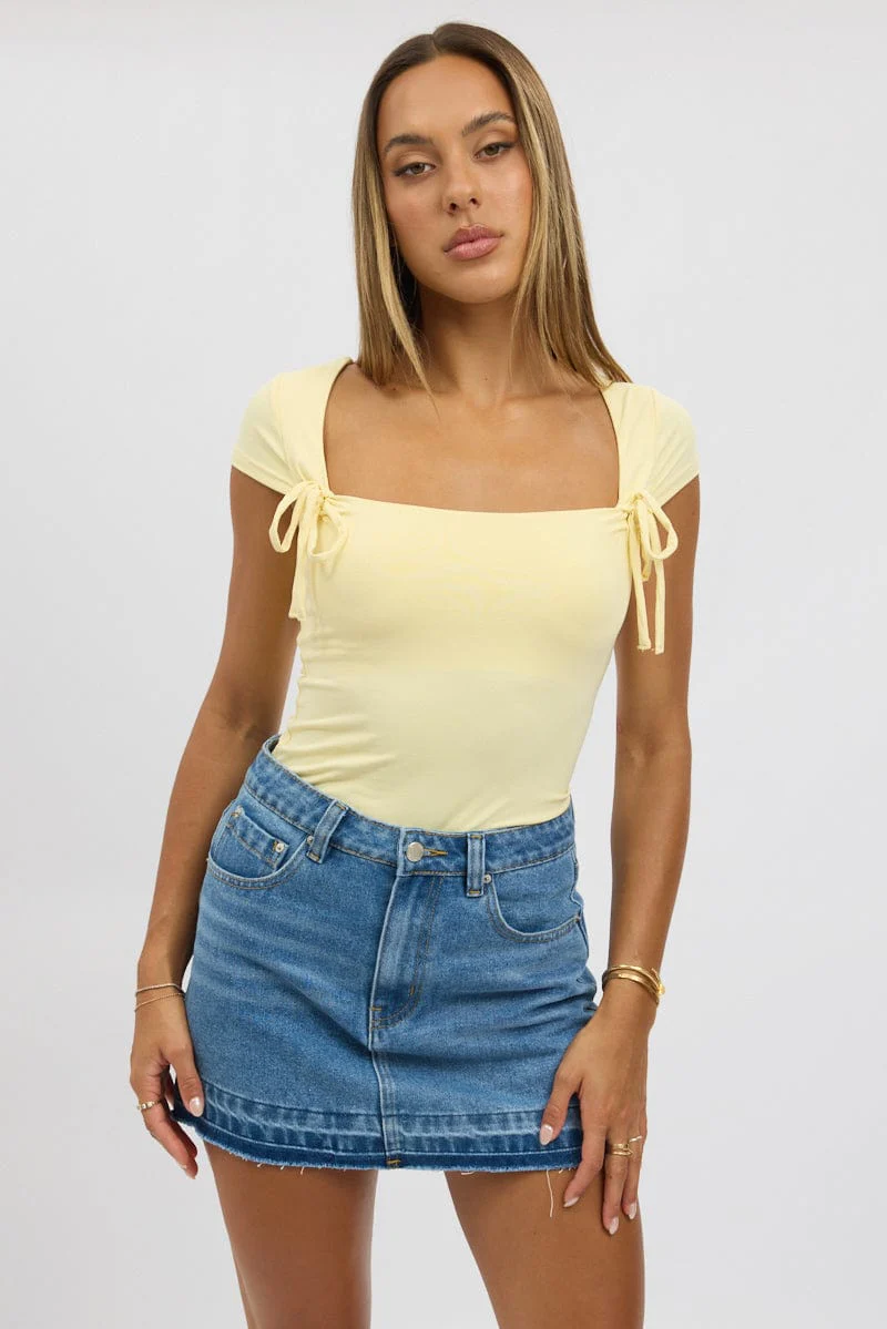 Yellow Supersoft Tank Scoop Neck Ribbon - Image 3
