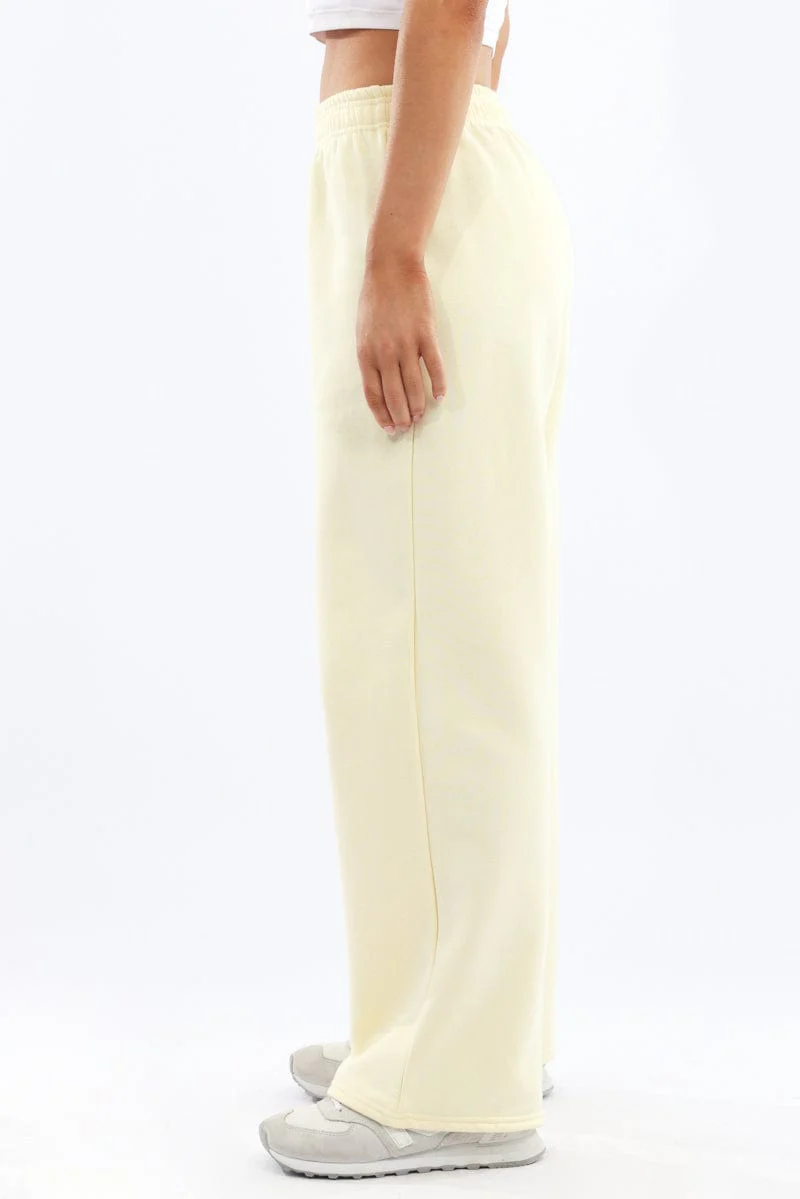 Yellow Track Pants Wide Leg - Image 3
