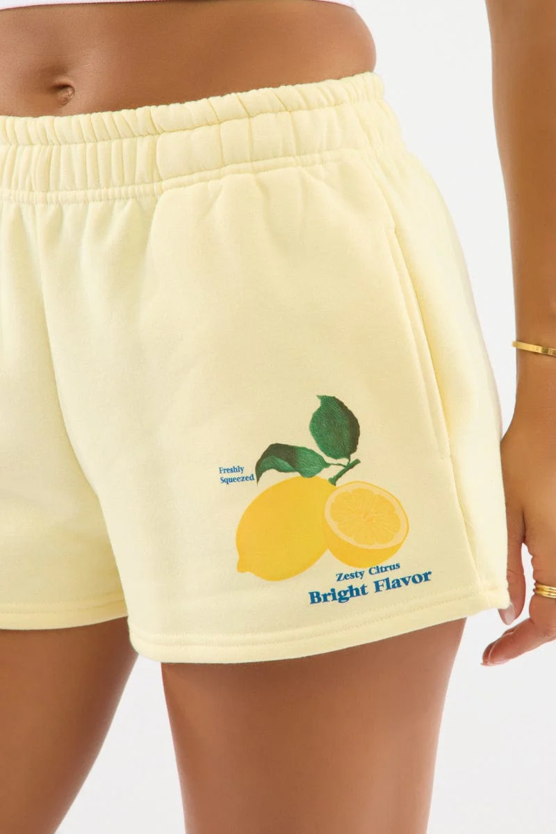 Yellow Track Shorts Elasticated - Image 5